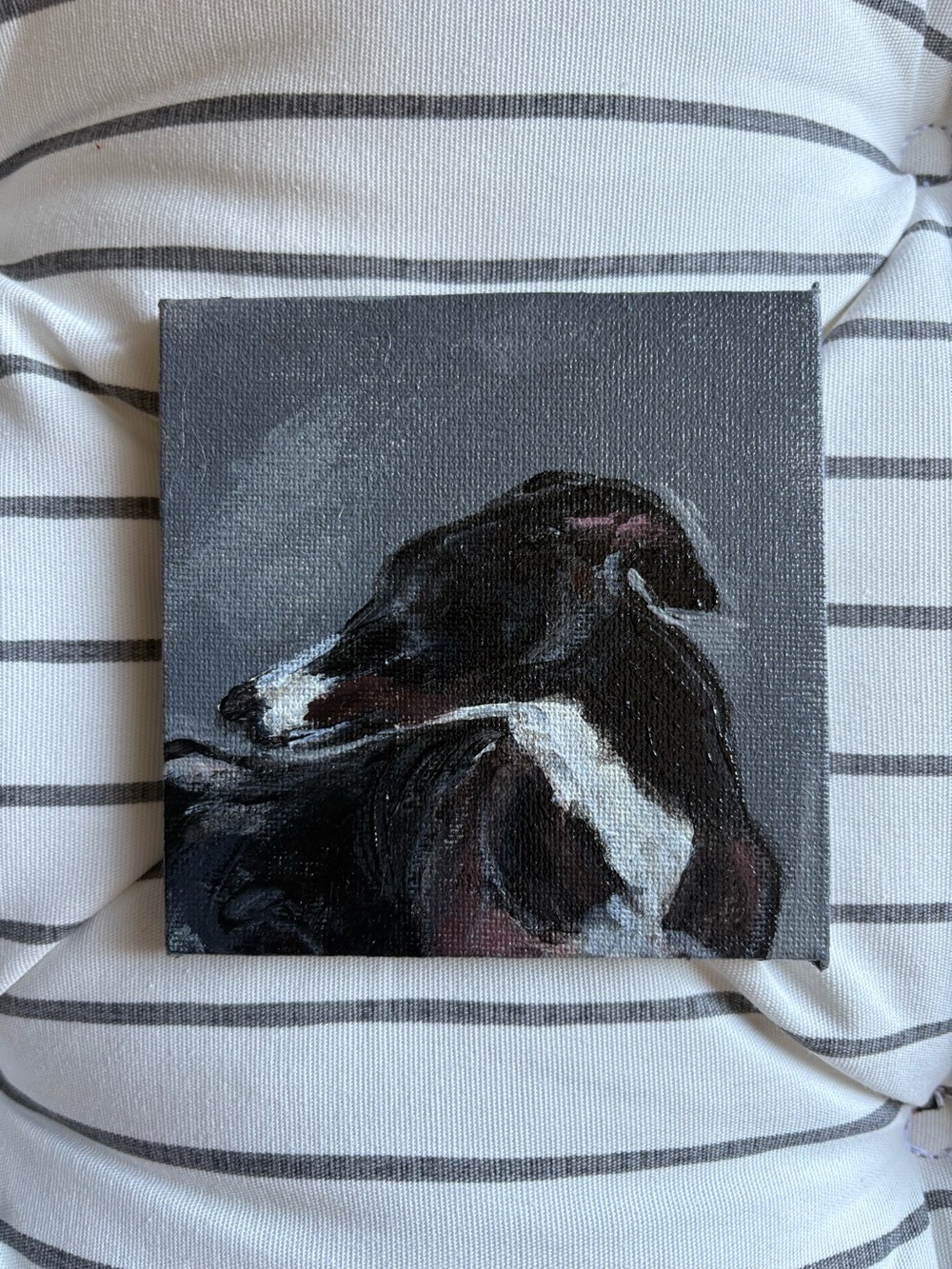 Painted by me, Mini Greyhound Acrylic Painting
